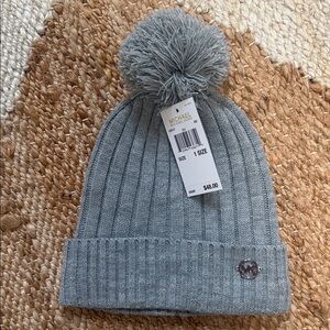 Michael Kors Gray Pom-Pom Beanie
